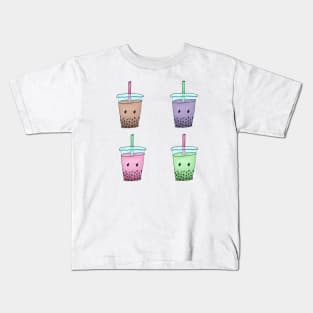 Cute Bubble Tea Friends Kids T-Shirt